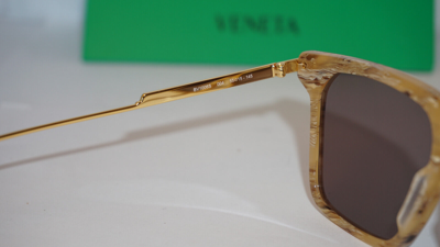 Pre-owned Bottega Veneta Sunglasses Beige Gold Brown Bv1006s 004 55 15 145