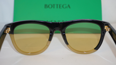 Pre-owned Bottega Veneta Sunglasses Black Yellow Bv1001s 007 52 21 145