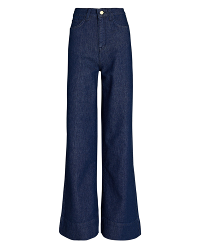 Shop Triarchy Ms. Onassis Wide-leg Organic Jeans In Dark Indigo