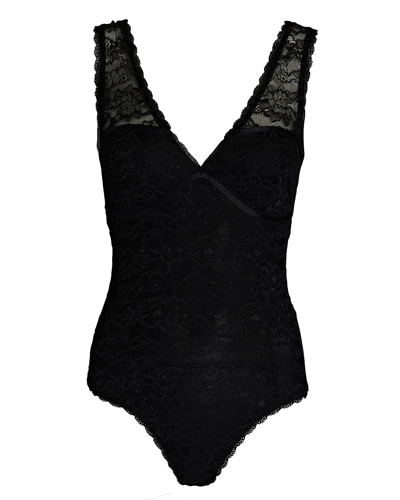 Shop Night Night By Jonathan Simkhai Tristan Corded Lace Bodysuit In Black