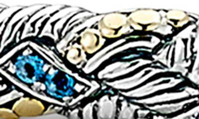 Samuel B. 18k Gold & Sterling Silver Blue Topaz Bracelet In Blue