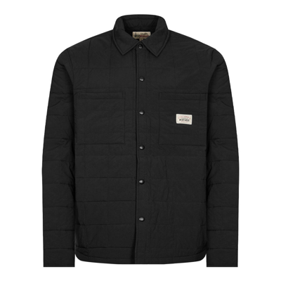 Shop Stussy Quilted Fatigue Shirt In Black