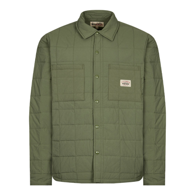Shop Stussy Quilted Fatigue Shirt In Green