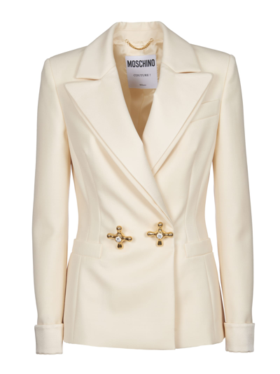 Shop Moschino Jacket In Cream