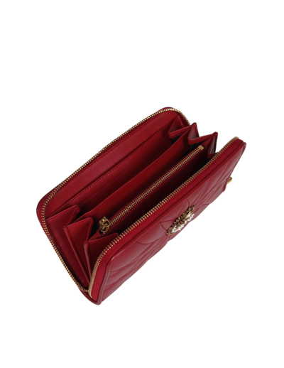 Shop Dolce & Gabbana Devotion Wallet In Matelasse Nappa In Red