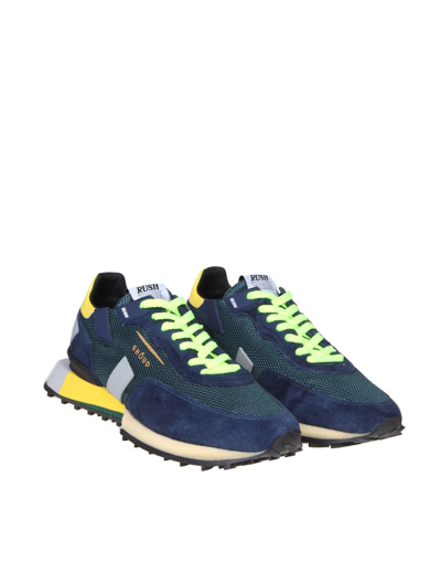 Shop Ghoud Rush Groove Sneakers In Blue And Yellow Suede In Blue/yellow