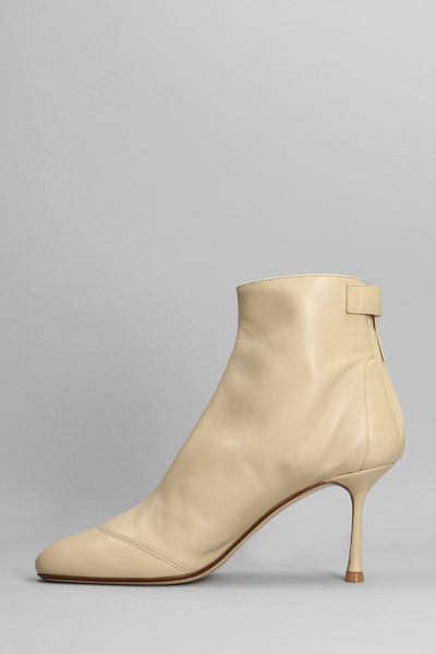 Shop Francesco Russo High Heels Ankle Boots In Beige Leather