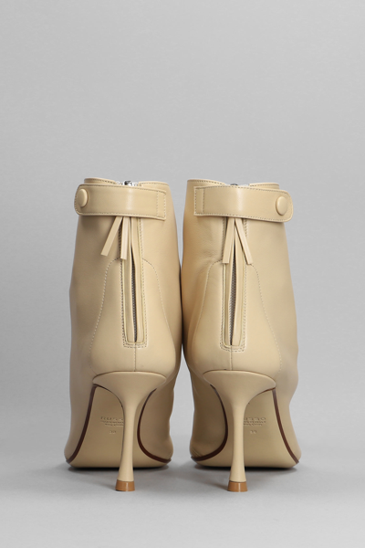 Shop Francesco Russo High Heels Ankle Boots In Beige Leather