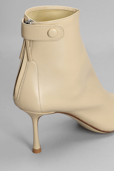 Shop Francesco Russo High Heels Ankle Boots In Beige Leather