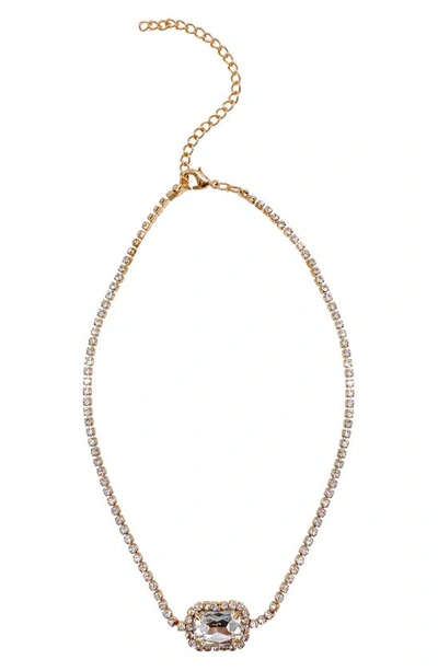 Shop Adornia Crystal Pendant Cz Tennis Necklace In Yellow