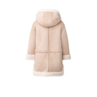 Shop Chloé Teen Brown Hooded Coat In Neutrals