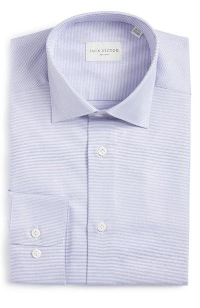 Shop Jack Victor Greene Cotton Button-up Shirt In Lilac / White