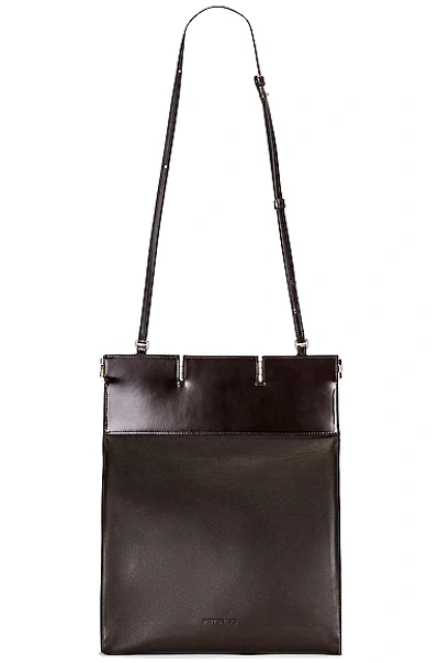 Shop Peter Do Combo Hinge Tote In Shiny Brown & Brown
