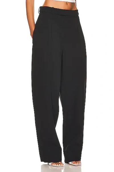 Wardrobe.nyc Pleated Virgin Wool Loose Fit Tailored Pants In Black