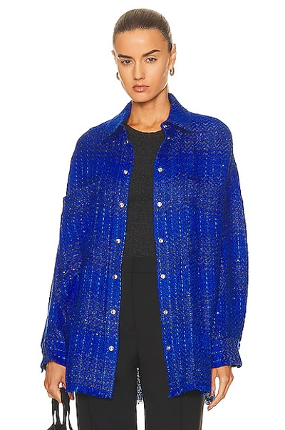 Shop Iro Hetas Shacket In Electric Blue