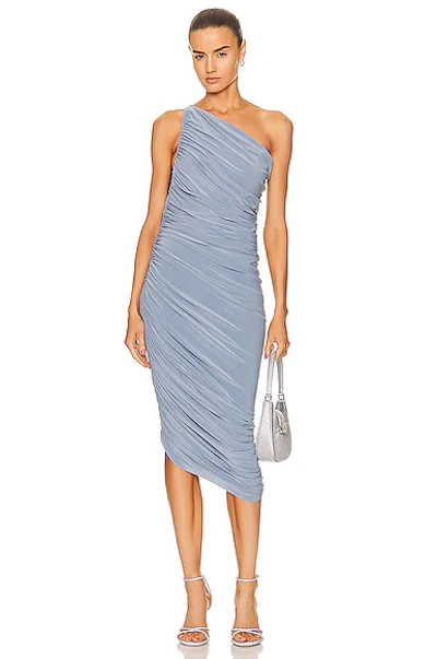 Shop Norma Kamali Diana Midi Dress In Soft Blue