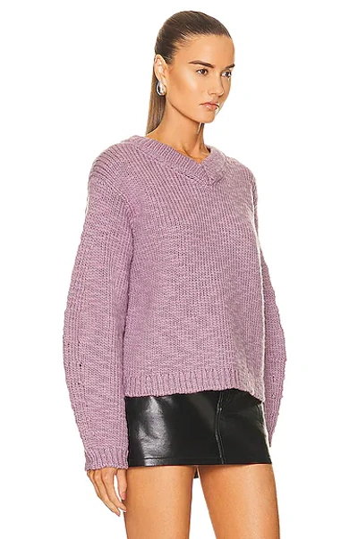 Shop Helmut Lang V-neck Slub Sweater In Wisteria