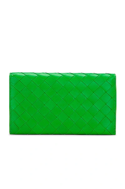 Bottega Veneta Wallet On Strap In Parakeet & Gold