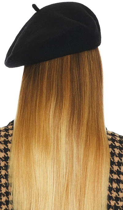 Shop Hat Attack Classic Wool Beret In Black