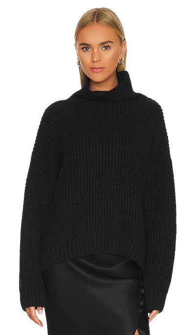 Anine Bing Sydney Alpaca Blend Turtleneck Sweater In Black