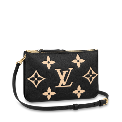 Pre-owned Louis Vuitton Double Zip Pouch In Black