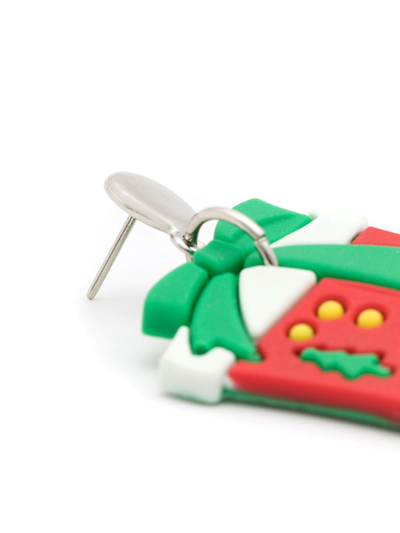 Amir Slama Christmas-motif Asymmetric Earrings In Green
