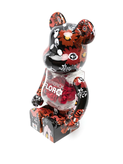 Shop Medicom Toy Flor@ Be@rbrick 400% Figure In Black