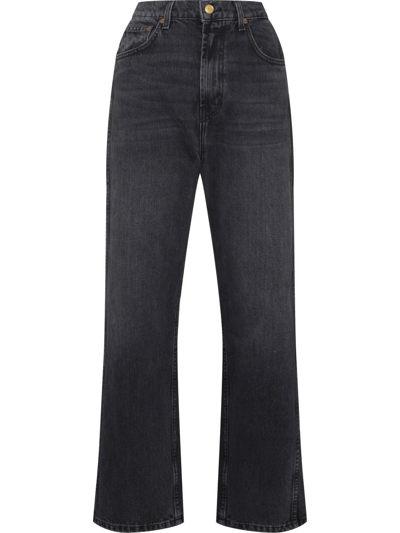 Shop B Sides High-rise Straight-leg Jeans In Black