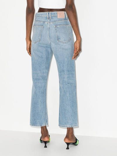 Shop B Sides Cropped Straight-leg Jeans In Blue