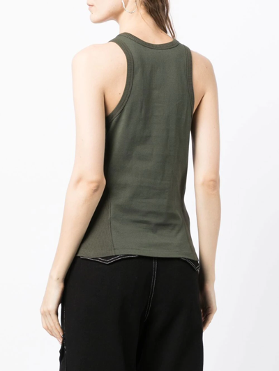 Shop Dion Lee Ribbed-panel Tank Top In Grün