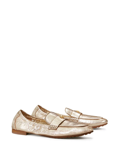 Tory Burch Metallic Medallion Ballet Loafers In Gold