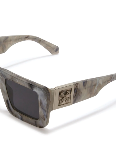 Shop Off-white Leonardo Square-frame Sunglasses In Grey