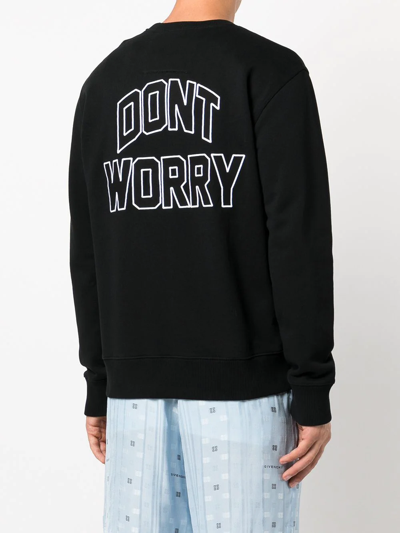 Givenchy Embroidered-slogan Cotton Sweatshirt In Schwarz