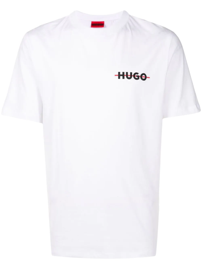 Shop Hugo Drando Logo-print T-shirt In White