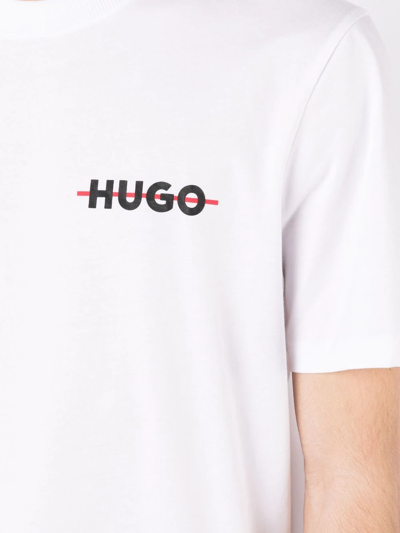 Shop Hugo Drando Logo-print T-shirt In White