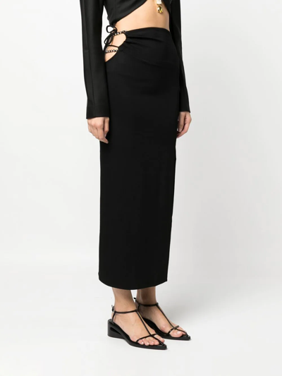 Shop Christopher Esber Cut-out Midi Skirt In Black
