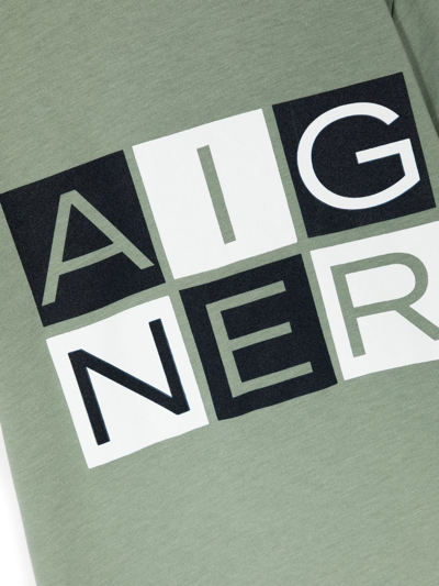 Shop Aigner Logo-print Detail T-shirt In Green