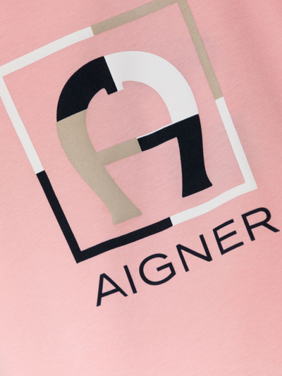 Shop Aigner Logo-print Detail T-shirt In Pink