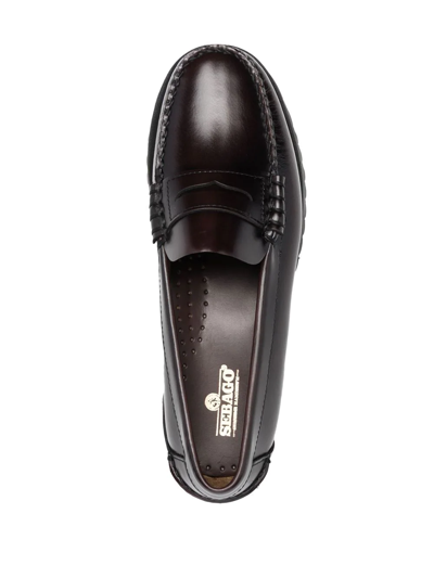 Sebago Black Slip-on Loafers With Lug Sole In Black
