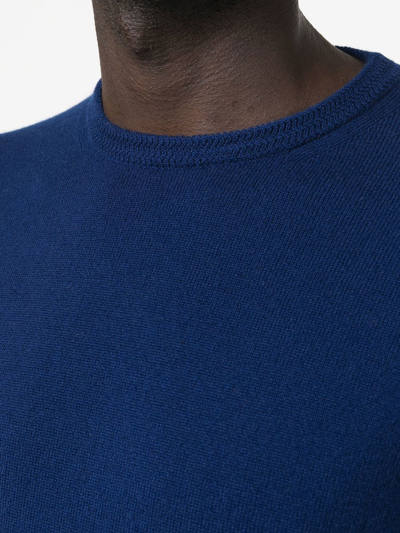 Shop Colombo Fine-knit Crew-neck Jumper In Blau