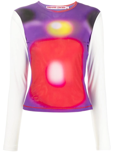 Shop Chopova Lowena Gradient-effect Long-sleeved T-shirt In Violett