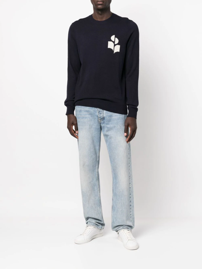 Shop Isabel Marant Logo Print Sweatshirt In Blau