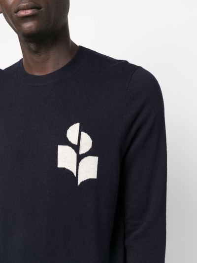 Shop Isabel Marant Logo Print Sweatshirt In Blau