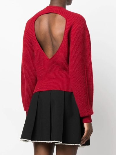 Shop Isabel Marant Cut Out-detail Ribbed Jumper In Rot