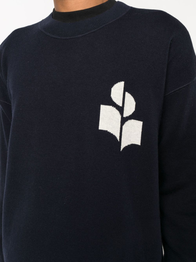 Shop Isabel Marant Logo Print Sweatshirt In Blau