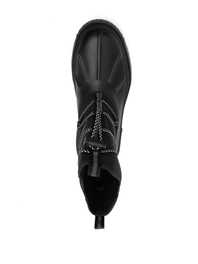 Shop Moncler Lace-up Leather Ankle Boots In Schwarz