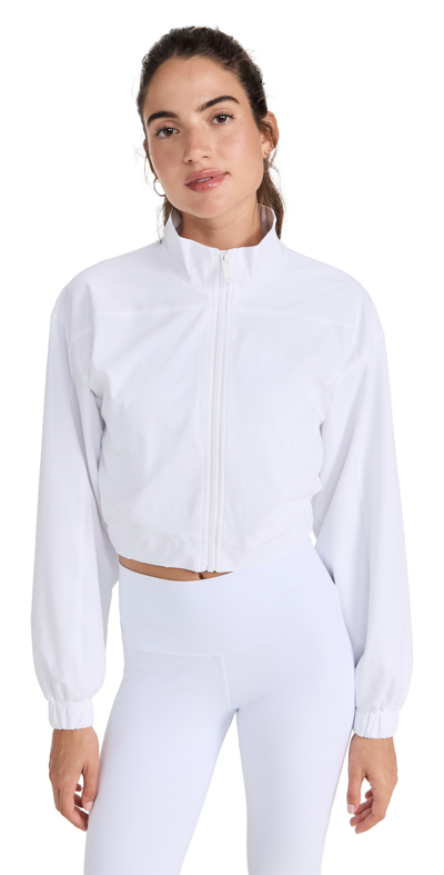 Alo Yoga Clubhouse Cropped Jacket In White