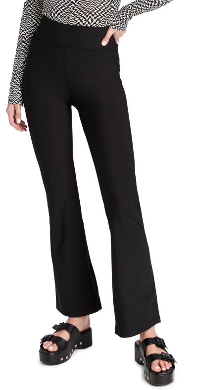 Shop Plush Fleece-lined Flare Leggings Black