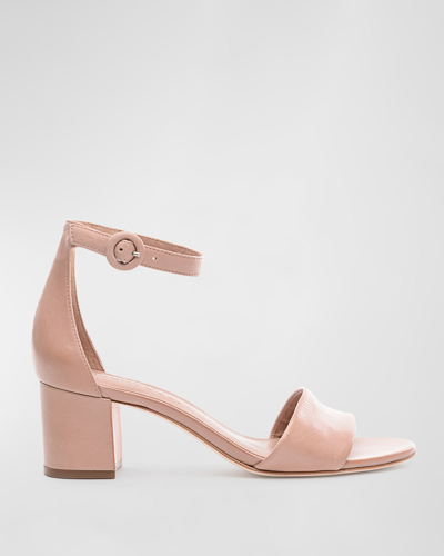 Shop Bernardo Belinda Metallic Ankle-strap Sandals In Blush
