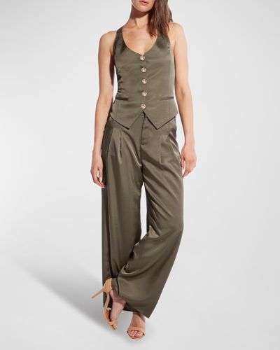 Shop As By Df Sasha Button-front Tailored Vest In Martini